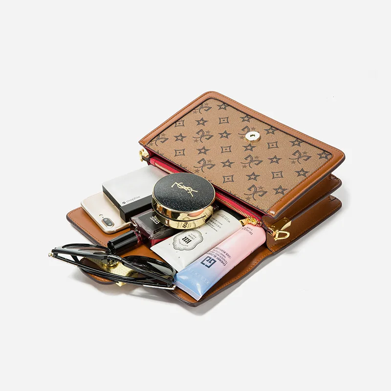 

Famous Luxury Brand 2021 New Fashion Ladies Retro Printing Ribbon Chain Flap Bag High Quality Leather Crossbody Shoulder Bag Cc