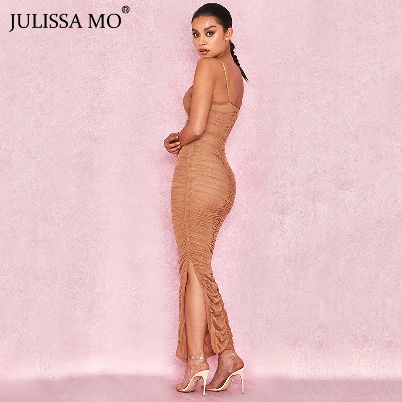 Женское двухслойное платье JULISSA MO на тонких бретельках без рукавов облегающее