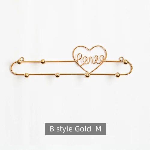 B Gold -M Домашняя вешалка для ключей, настенный держатель для кухонного зонта, металлические тепловые крючки для сумок, одежды, ванной комнаты, настенная вешалка для ключей, Декоративная вешалка - Цвет: B Gold -M