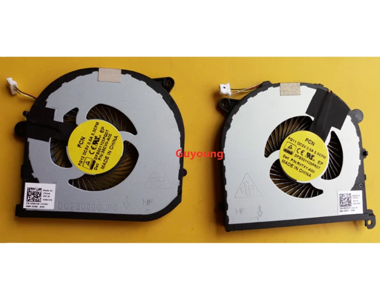 Вентилятор охлаждения ЦП и ГП для ноутбука Dell XPS 15 9550 Series DFS501105PR0T DFS501105PQ0T 0RVTXY 036CV9| |