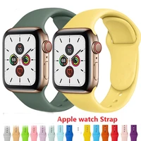 soft silicone band for apple watch series 6 5 4 3 2 1 38mm 42mm rubber watchband strap for iwatch se 65 40mm 44mm