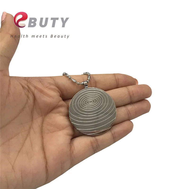 

Ebuty Stainless Steel Pendant Silver Elegant Fashion Jewelry Necklace Energy Scalar Ions Charms Gift Box