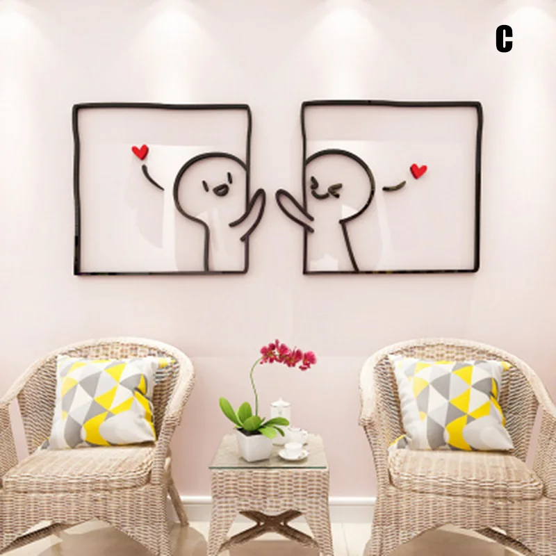 Самодельная акриловая 3D Художественная Настенная Наклейка для спальни домашний