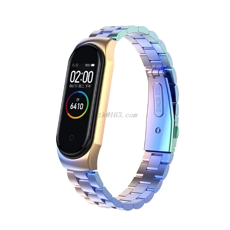 Металлический браслет из нержавеющей стали для Xiaomi Mi Band 4 совместимый Miband 3