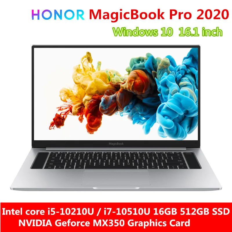 Ноутбук HONOR MagicBook Pro 2020 ноутбук компьютер 16 1 дюймов Intel Core i5 10210U/i7 10510U Nvidia MX350 PCIE SSD