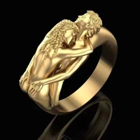fashion female male gold silver color love rings punk viking fall in love for men women couple ring adam eve lovers jewelry gift