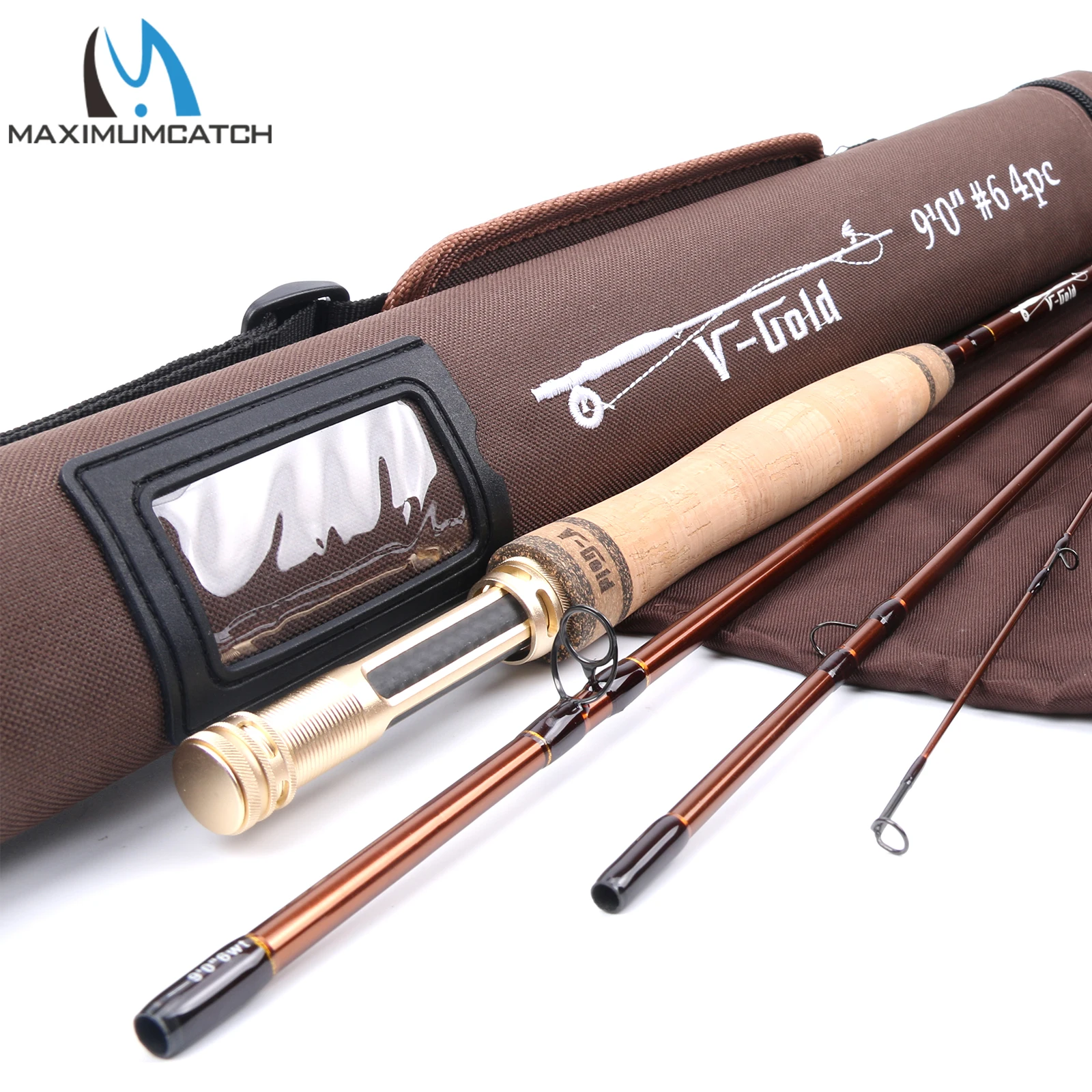 Maximumcatch V-Gold Fly Удочка 40T SK углеродное быстрое действие с Cordura Rod трубка направляющая нержавеющая вставка Pacbay Minima кольцо