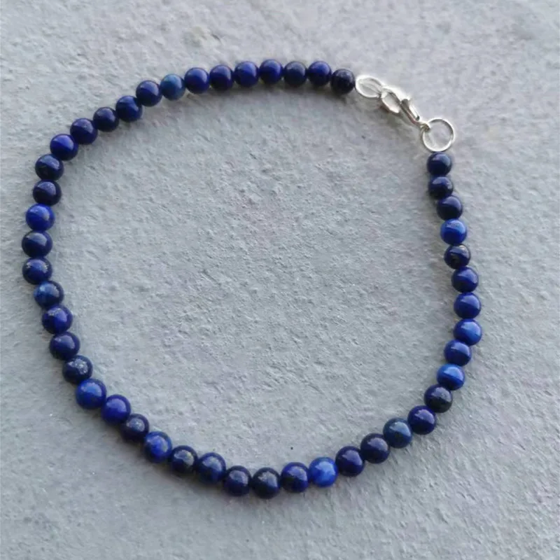 SR натуральный Лазурит укладки браслет чакра на запястье Мала бусины защита