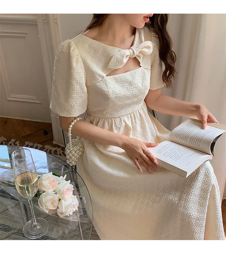 

Bubble sleeve design long skirt q129
