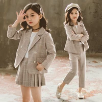 girls clothing sets 2020 autumn girls clothes kids long sleeve plaid tops skirt girls suit children clothing 4 6 8 10 12 years