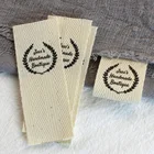 Твиловые этикетки, этикетки для одежды, Индивидуальные персонализированные этикетки, используются для шитья, имени, складная Органическая хлопчатобумажная ткань (2078)