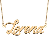 lorena name necklace for women stainless steel jewelry 18k gold plated nameplate pendant femme mother girlfriend gift