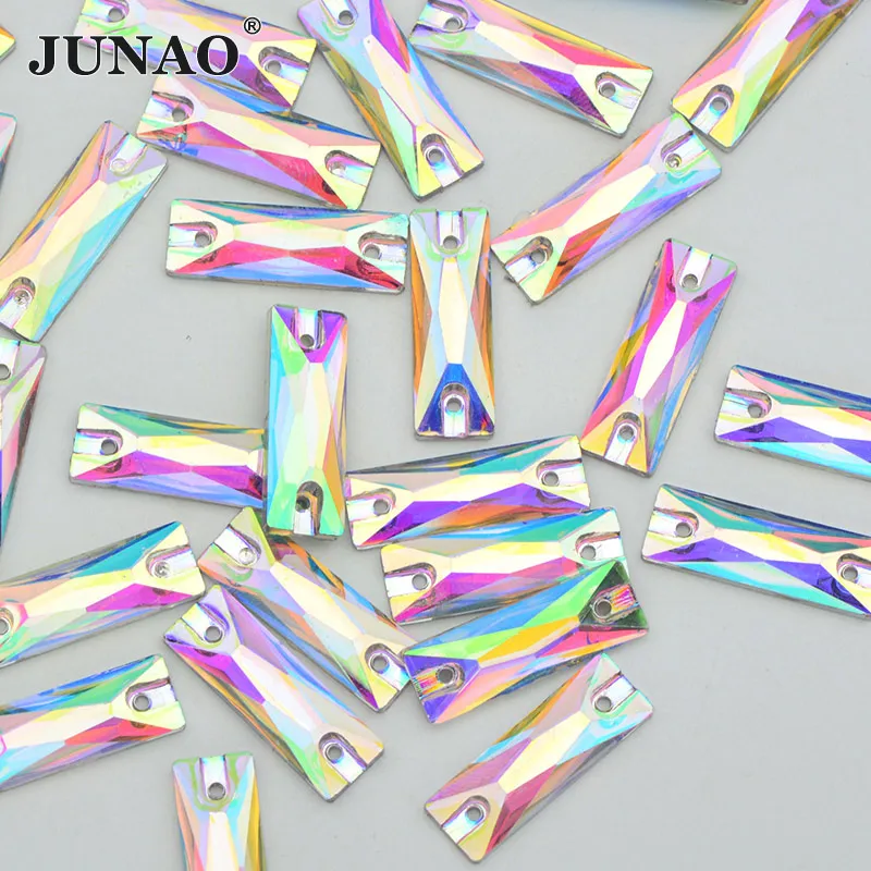 50Pcs 7x21mm JUNAO 7*15 мм пришить Кристалл AB с лошадью из стразов глаз аппликация из страз Flatback смолы кристалл камни для одежды Ювелирные изделия ремесла - Цвет: 50Pcs 7x21mm