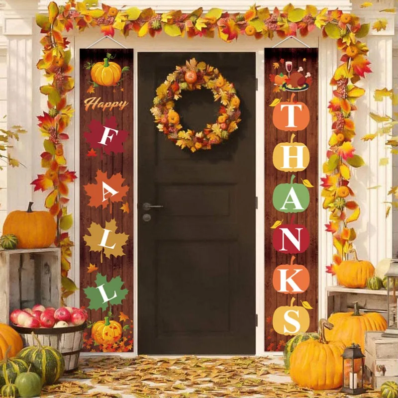 

Занавеска для дома поздней осени, День благодарения, подвесная ткань, сезон сбора урожая, макет сцены, украшение, лучший подарок