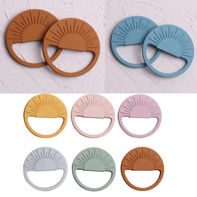 Mordedores de silicona para beb&eacute;, anillo de dentici&oacute;n para roedores, juguete calmante para el dolor, mordedor Natural para dejar de chupar, 1 unidad-0
