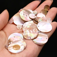 10pcs natural round penguin shell mother of pearl shells pendant for jewelry making necklace earring size 8mm 10mm 21mm