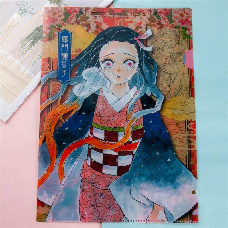 

Модные креативные новые аксессуары для аниме-убийц демонов, канцелярская папка, держатель файлов, мультяшная игрушка Tanjiro Nidouzi, подарки для ...