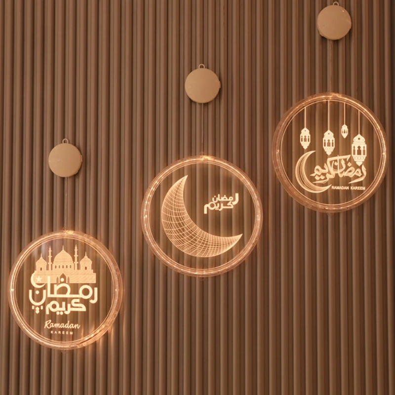 

Eid Mubarak Round Light Islam Ramadan Decoration Islamic Muslim Party Decor Eid