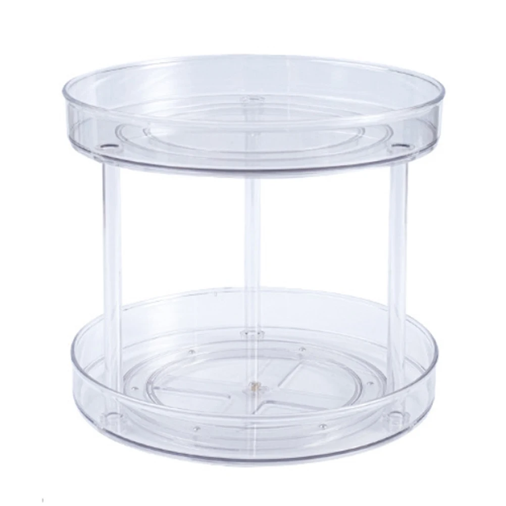 

1Pcs 360 Degree Rotating Non-Skid Spice Storage Container Turntable Pantry Food Storage Organizer Tray For Kitchen Cabinets