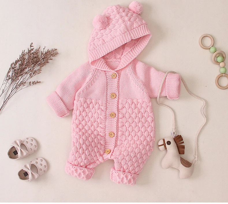 Комбинезон для маленьких девочек комбинезон трикотажная одежда с капюшоном