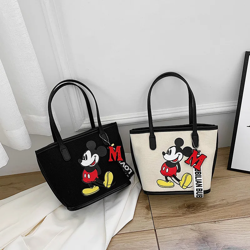 Холщовая Сумка с мультяшным принтом Микки и Минни 2021 модная простая сумка