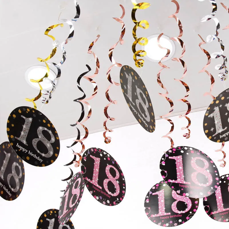 

6PCS PVC 18 21 30 40 50 60 70 Years Old Background Layout Party Birthday Party Decor Multifunction Supply Birthday Decoration