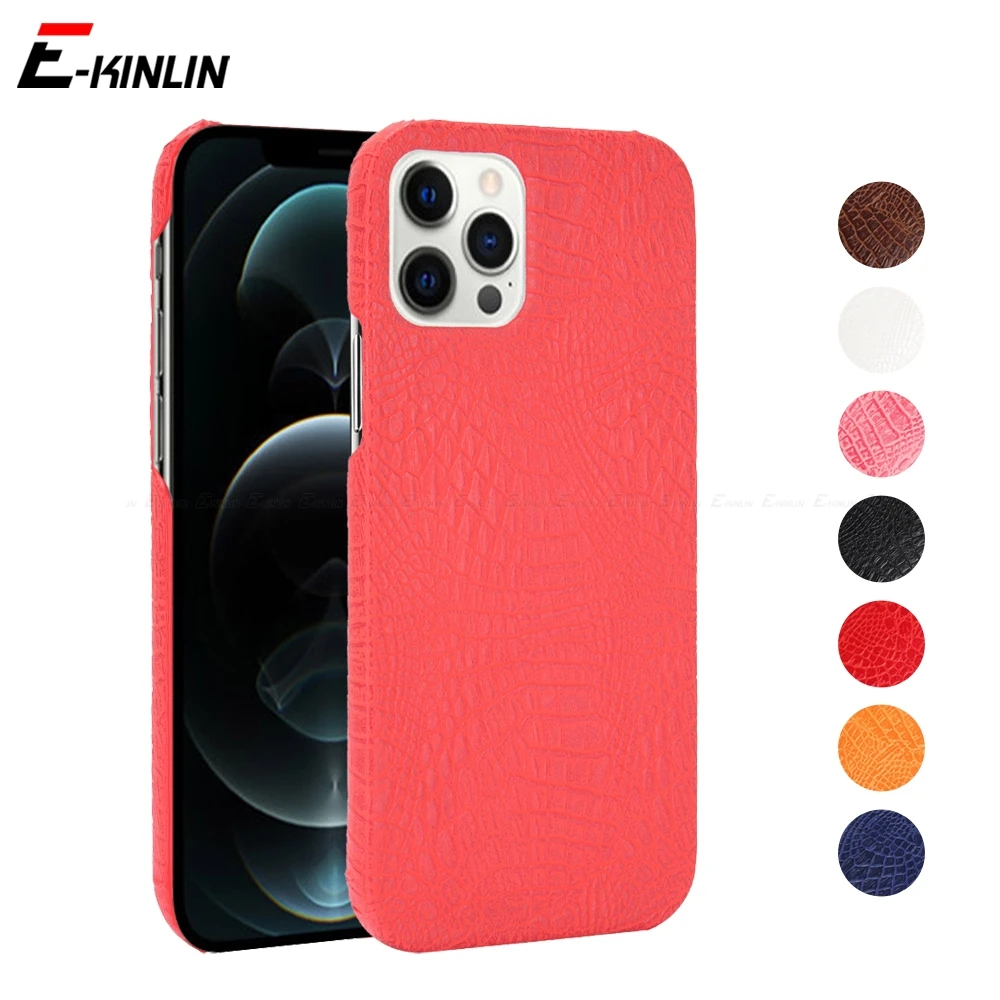 Ультратонкий Жесткий чехол из крокодиловой змеиной кожи для iPhone 12 mini 11 Pro XS Max XR X 8 7