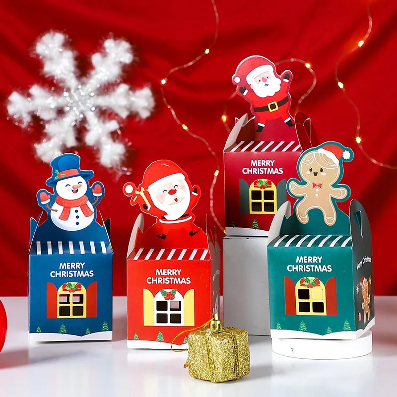 

5pc Christmas Apple Box Creative Cartoon Christmas Eve Packaging Paper Box Baby Shower Decor Gift Box Packaging Christmas Gift.8