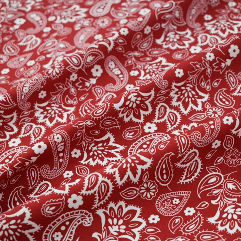 Red bottom paisley pure cotton fabric for dress shirt bazin riche vestidos tissu telas por metro african tissus stoffen tecidos | Дом и сад