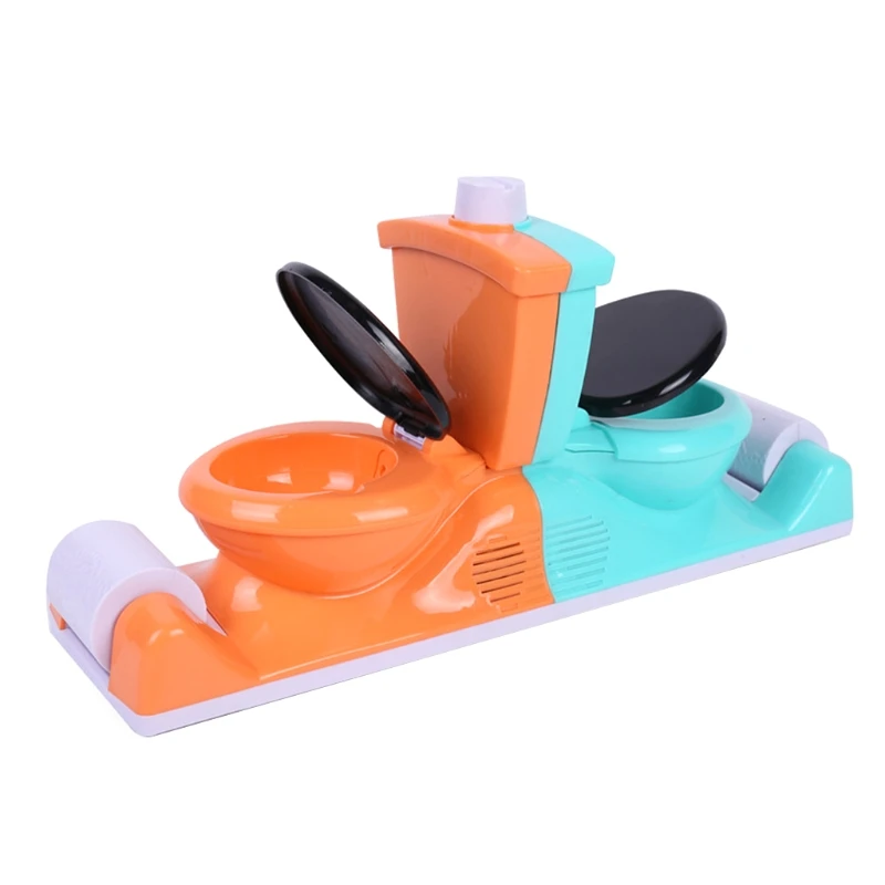 

Mini Toilet Water Spray Props Toilet Flushdown Toys for Ages 4+ Kids Game Toys L9CD