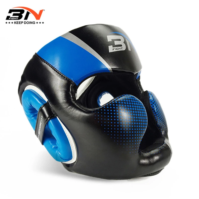 

BN Boxing Headgear Men Women Muay Thai PU Leather Training Sparring Gym Equipment Grant Safe Boxing Helmet Taekwondo Guard