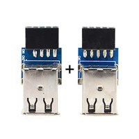 2pcs dual usb 2 0 female to 9pin10pin motherboard female header adapter vertical type
