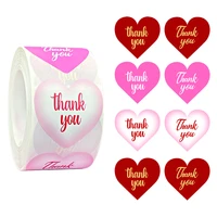 thank you stickers heart shape 8 designs adhesive labels 500pcs decorative sealing stickers for gifts wedding party packaging