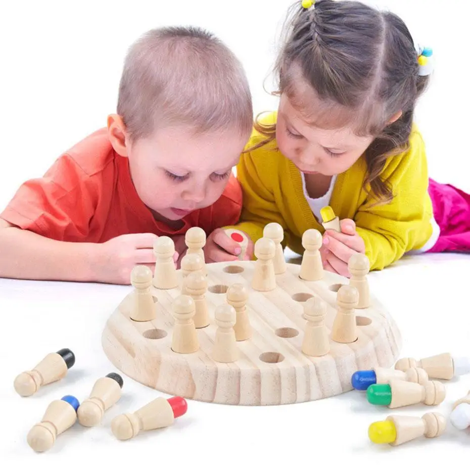 

Fun toys Wooden Memory Match Stick Chess Game Kids Fun Block Board Game Educational Color Cognitive Ability Family Toy