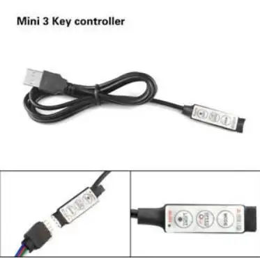 Bluetooth 4,0 5V USB RGB RF IR Музыка Пульт дистанционного управления Wifi для RGB 3528 5050 smd Светодиодная лента освещение ТВ ПОДСВЕТКА DC 5V - Цвет: 3key controller