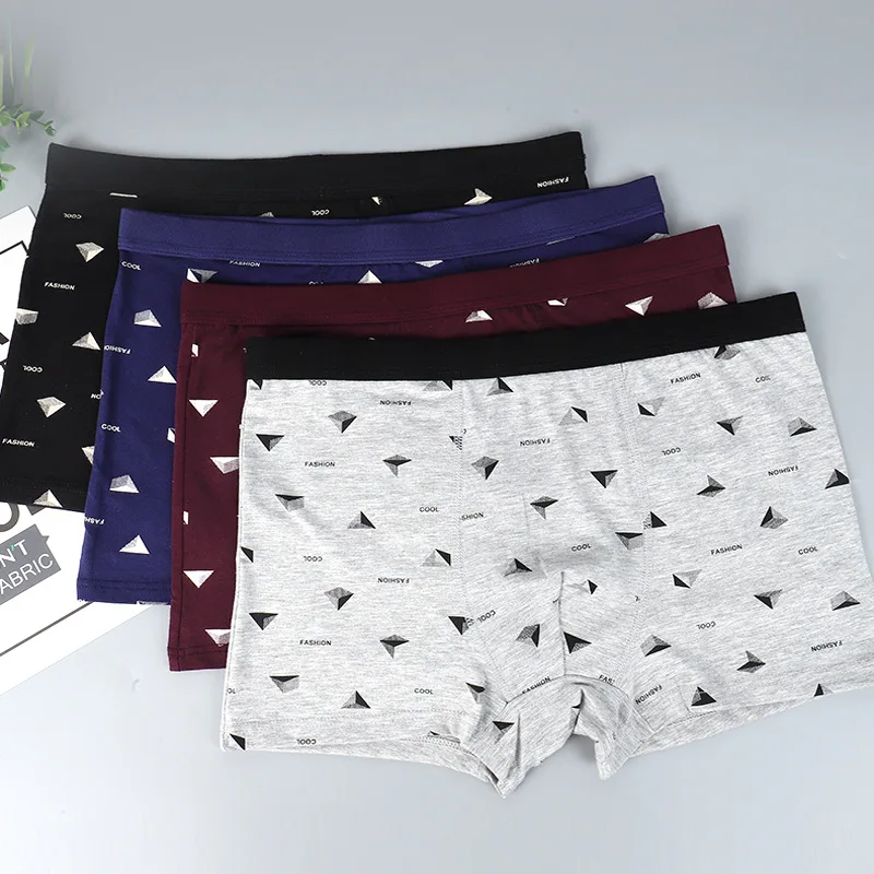 

Men Underwear Waist Cotton Fashion Printed Boxers Boutique Sweat Breathable Youth Shorts Male Cozy Underwear