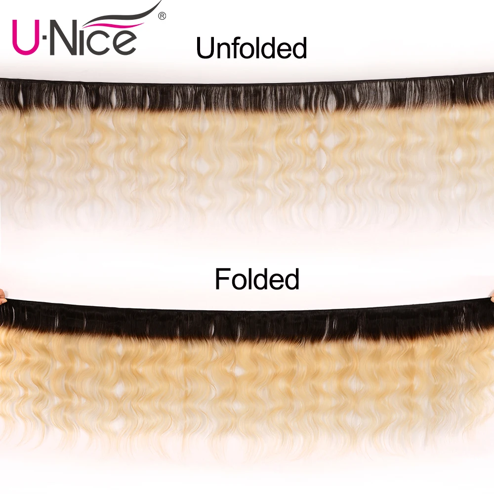 Бразильские человеческие волосы Unice 2 тона темные корни Омбре светлые 3 пряди с