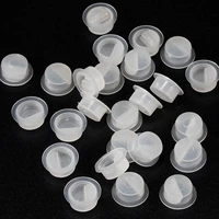 100pcs plastic disposable microblading tattoo ink cups eyebrow permanent makeup pigment clear holder container caps accessory