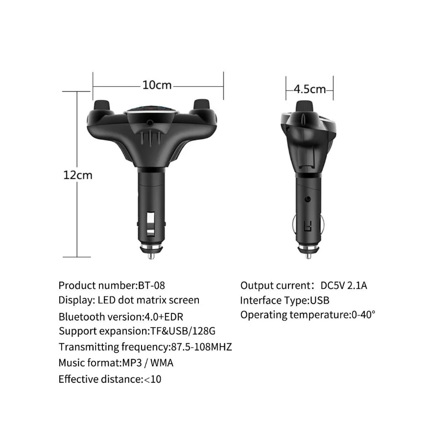 Bluetooth Handsfree автомобильный комплект BT08 MP3 плеер fm передатчик Aux модулятор двойной