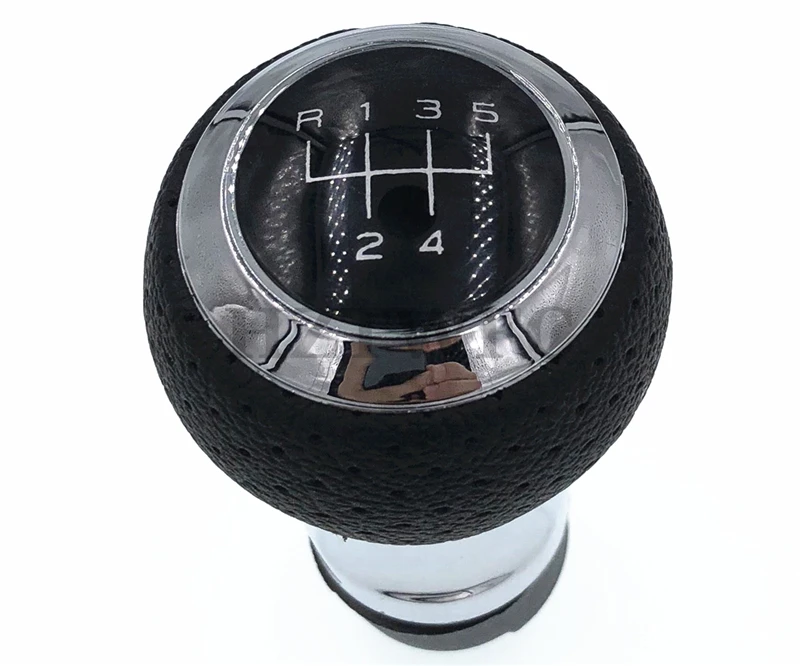 Высококачественная Автомобильная 5 скоростная черная кожаная ручка