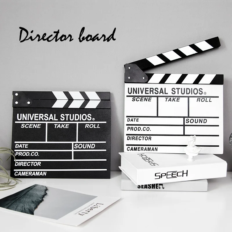 

Wooden Hollywood Film Director Video Scene Movie Clapper Board Creative Photography Props Decoration Clapperboard Home Decor