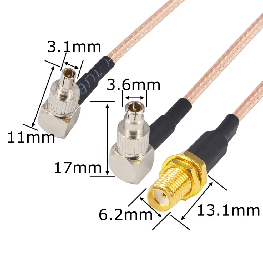 SMA женский в Y Тип 2 X TS9 мужской/CRC9 мужской/MCX разъем сплиттер-Сумматор кабель косичка RG 316 15 см 20 см 30 см