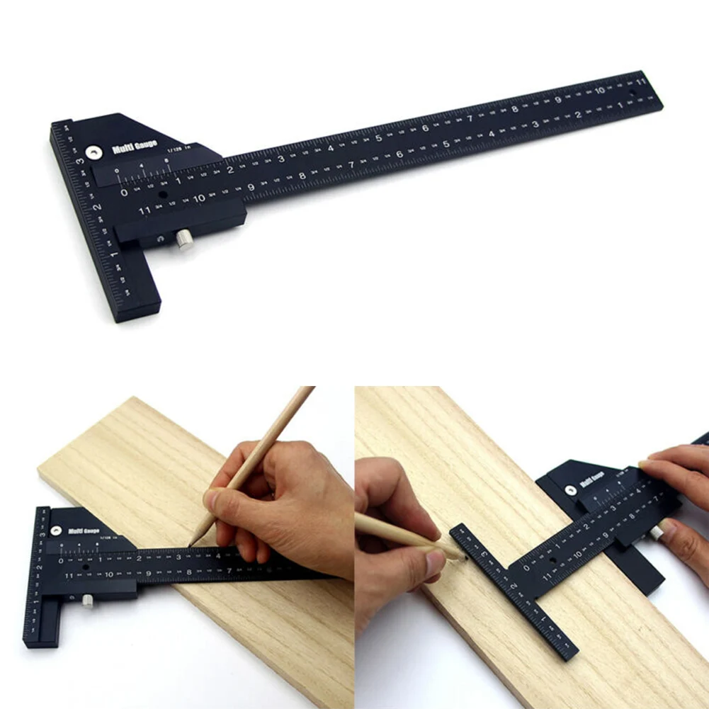 

Marking Ruler Ruler 300mm Anodized Aluminum DIY Positioning Square Tool