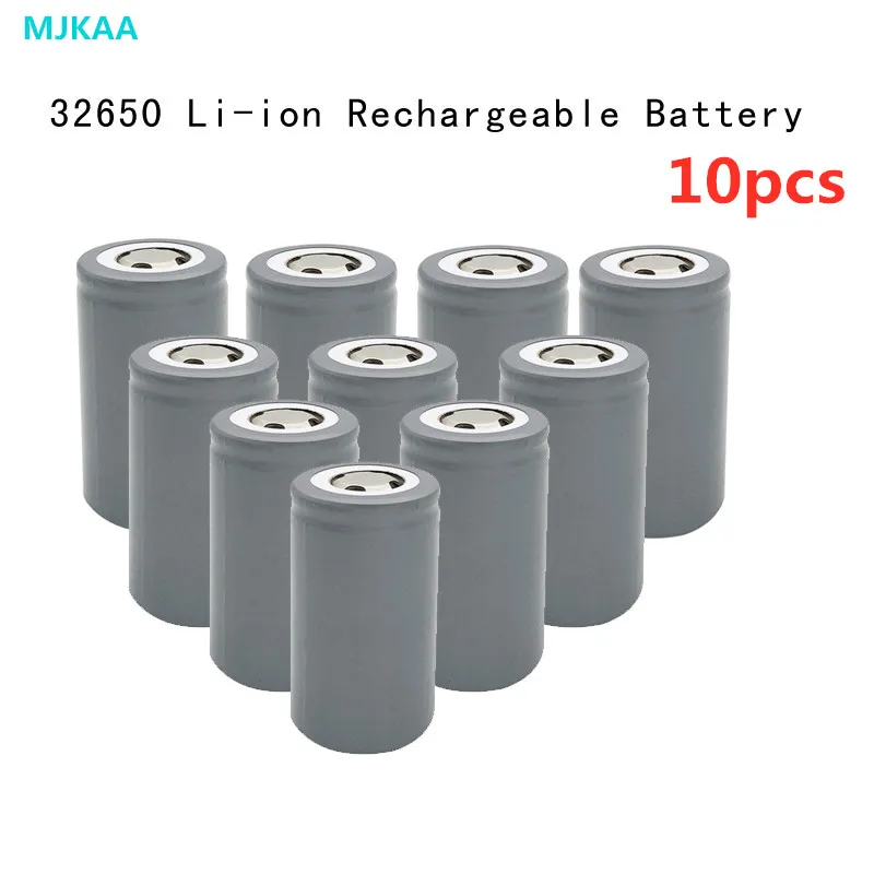 10 шт. 32650 аккумулятор 6500mah 3,2 V LiFePO4 33A 55A аккумуляторная батарея с плоским верхом для фонарика 32650