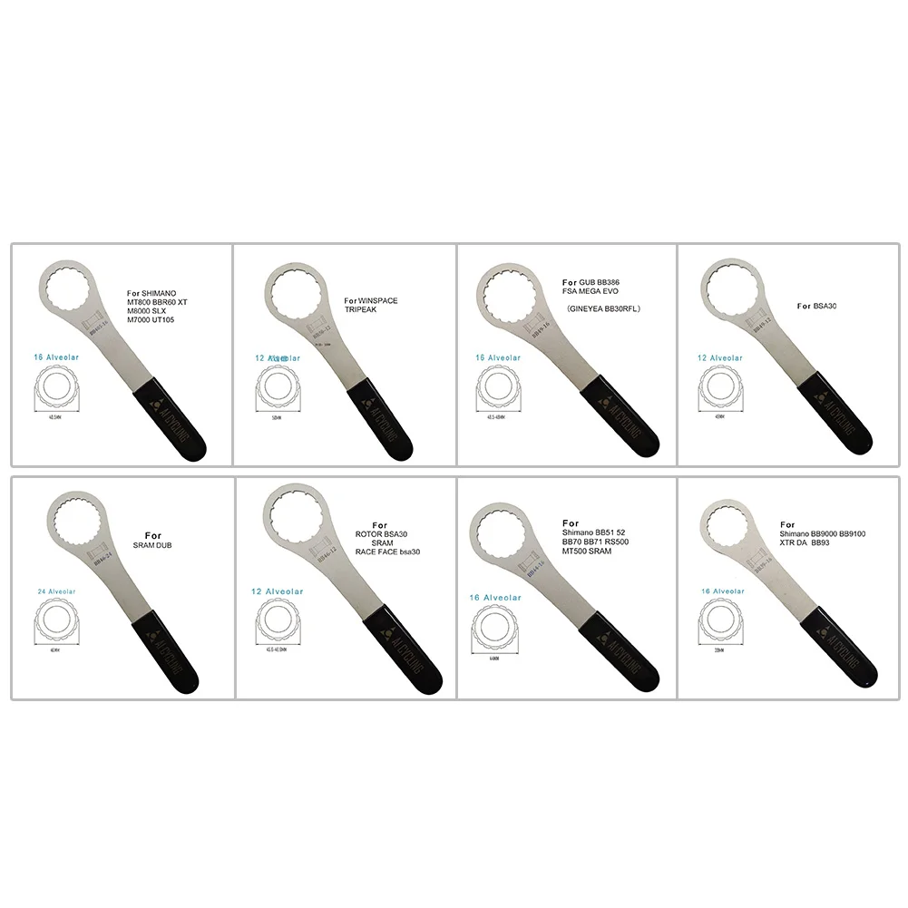

Bicycle Bottom Bracket Wrench Disc Removal Tool 39-50mm 12/16/24 Tooth Slot Installation BB Wrench MTB Road Bicycle Repair