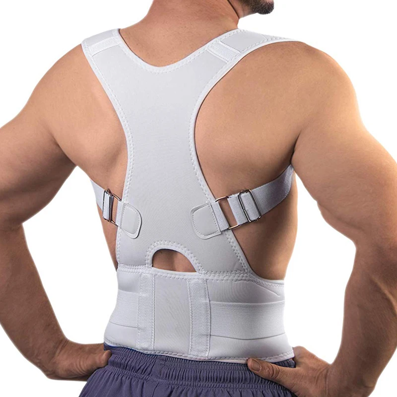 Corsé Corrector de postura para hombre y mujer con soporte trasero ajustable para cinturón de soporte Lumbar Corrector recto de espalda S-XXL