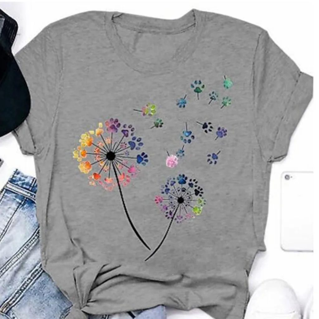 Футболка женская оверсайз с милым принтом модная рубашка в Корейском стиле