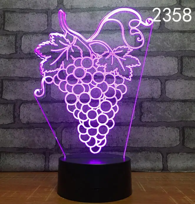 3d lamp 4 7 цветов абстрактный круг фрукты свет Новинка Светодиодный 3d-ночник настольная лампа сенсорный Рабочий стол свет цвет яркий подарок вечеринка по случаю Дня рождения спальня - Испускаемый цвет: 3d lamp 4