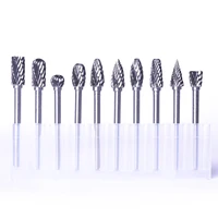 tungsten steel solid carbide rotary files diamond burrs set fits rotary tool for woodworking drilling carving