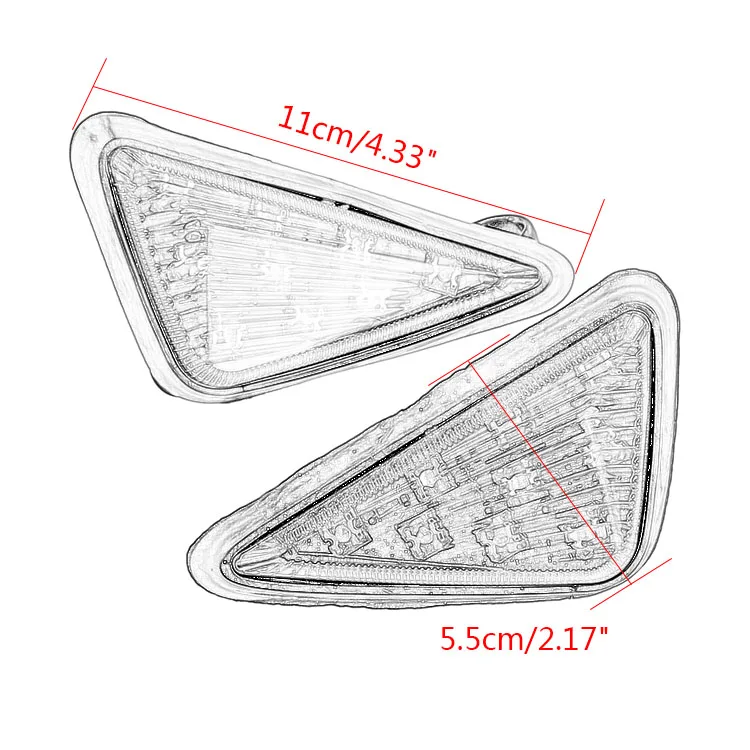 Светодиодный мотоциклетные поворотные сигналы светильник дыма Треугольники